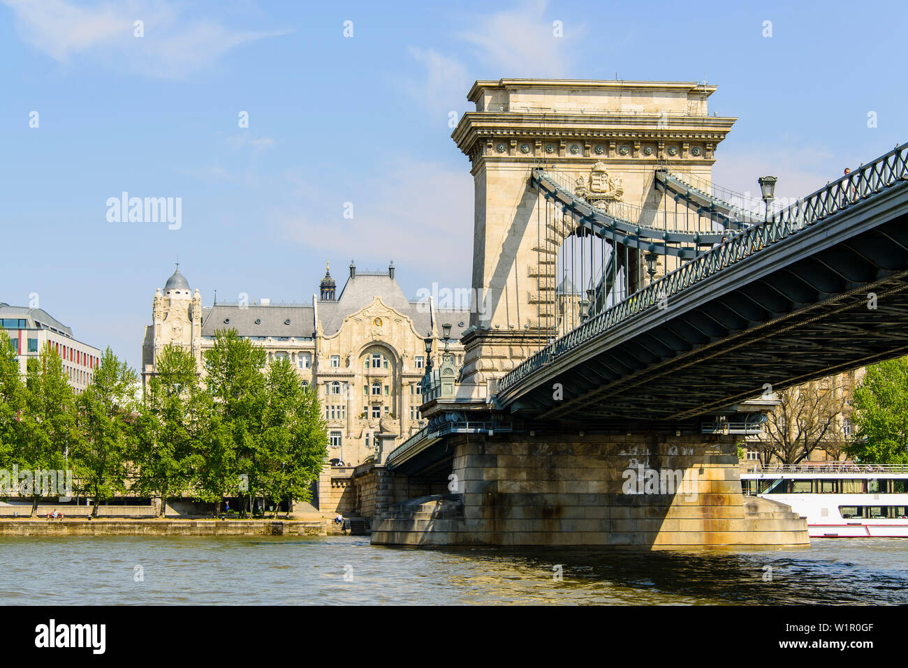 Ponte sul fiume Danubio, Budapest, Ungheria Foto Stock