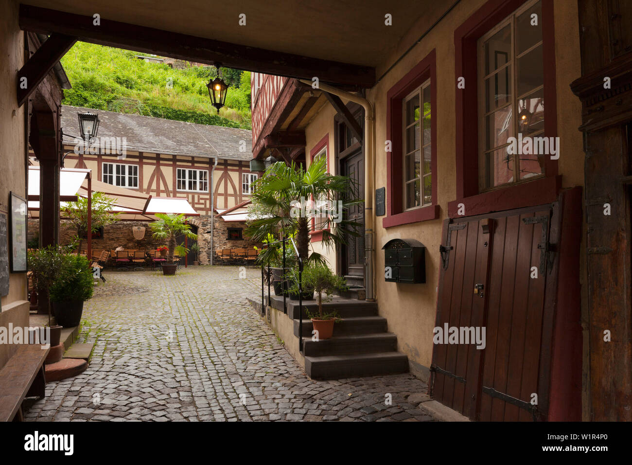 Antica stazione di posta, Bacharach, Reno, Renania-Palatinato, Germania Foto Stock