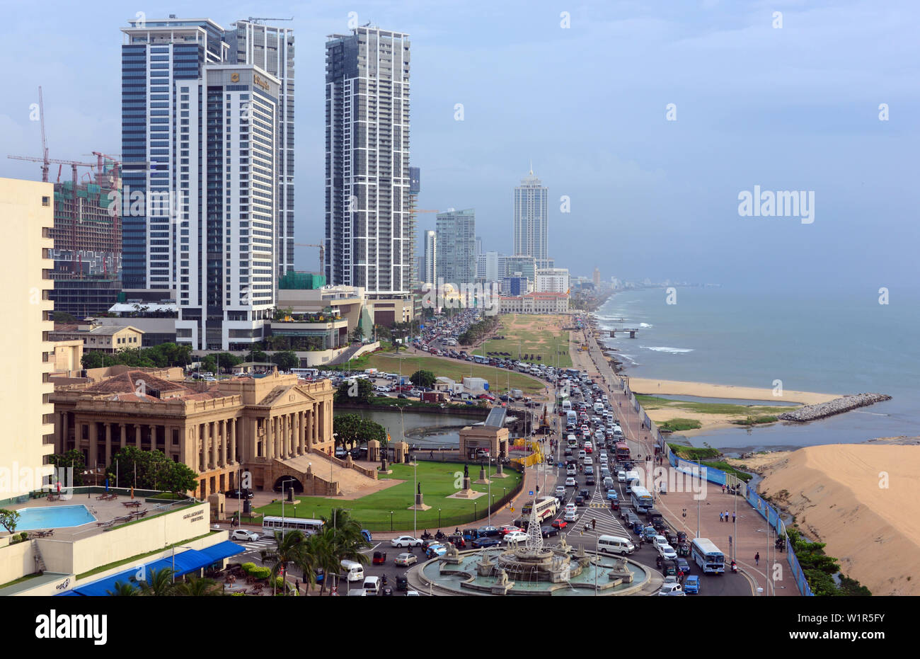 Vista su Galle Face Green, Colombo, la Westcoast, Sri Lanka Foto Stock