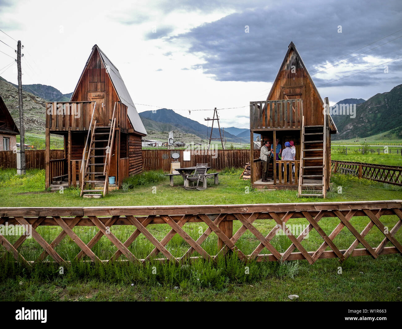 Piccolo motel, Altai, Siberia, Russia Foto Stock