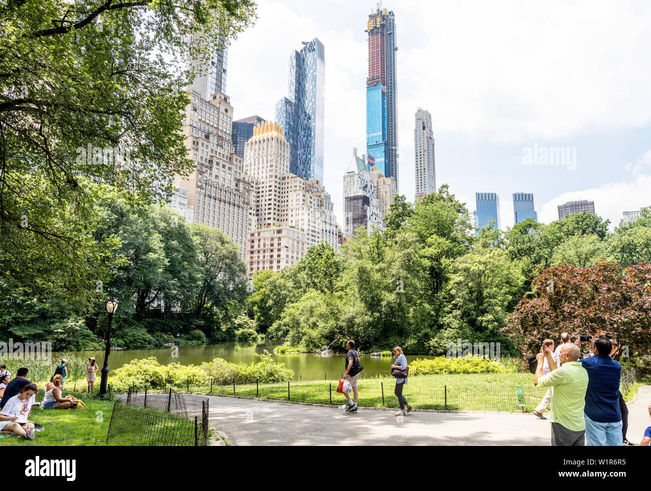 Vista di Manhattan Architettura dal Central Park di New York STATI UNITI D'AMERICA Foto Stock