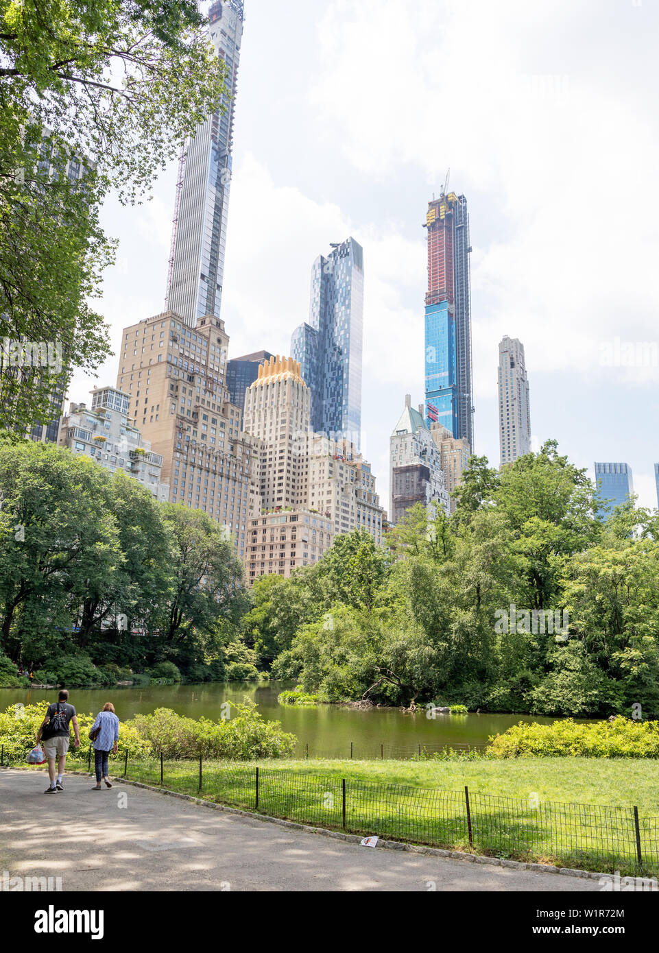 Vista di Manhattan Architettura dal Central Park di New York STATI UNITI D'AMERICA Foto Stock