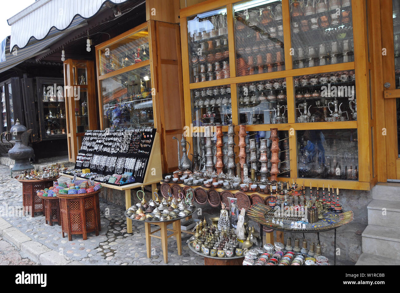 Bascarsija, bazaar nella città vecchia, Sarajevo, Bosnia ed Erzegovina, Bosna i Hercegovina Foto Stock