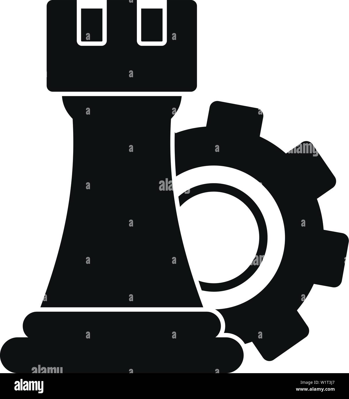 Ingranaggio icona logica. Illustrazione semplice della logica di marcia icona vettore per il web design isolato su sfondo bianco Illustrazione Vettoriale