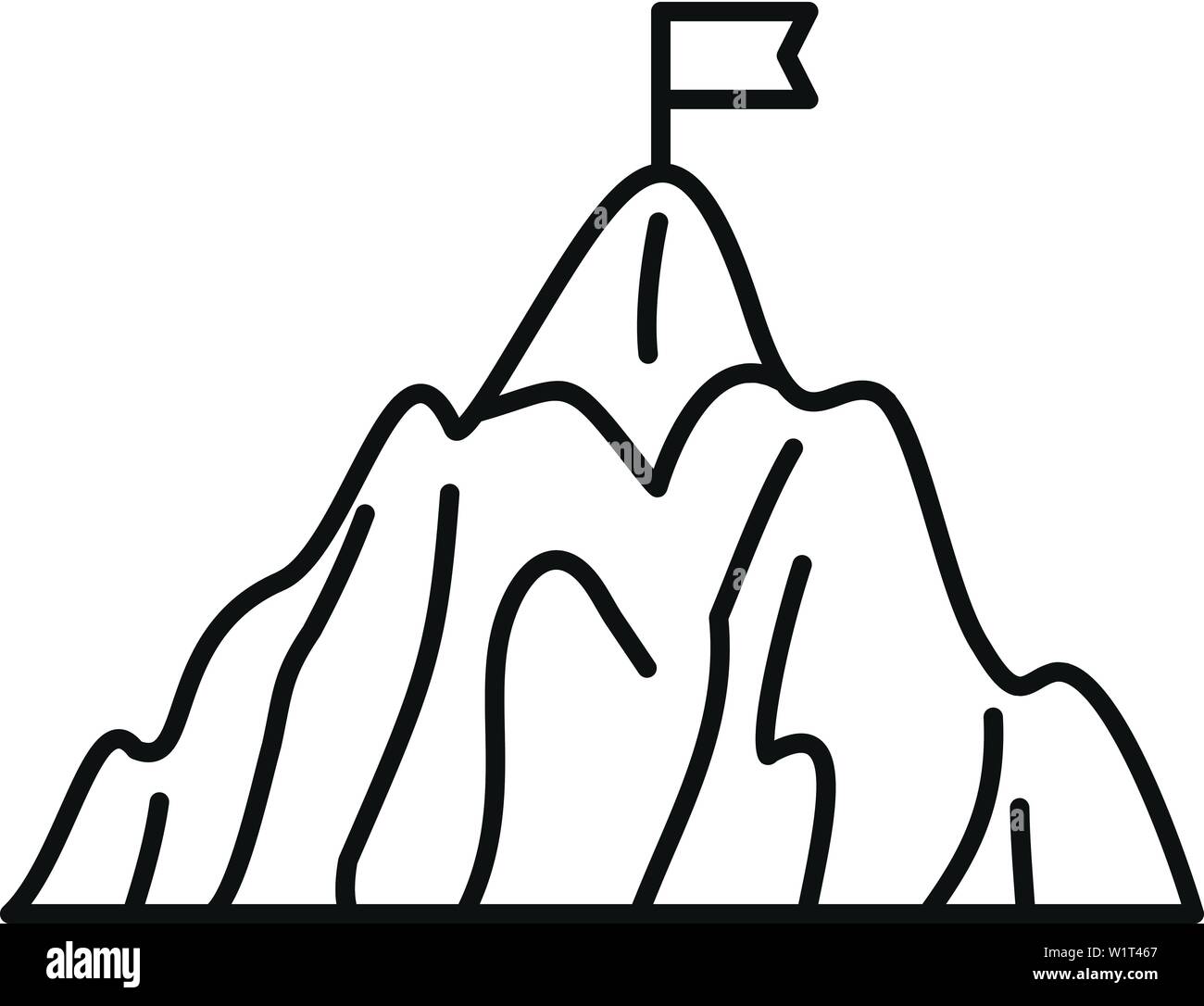 Mountain business icona di destinazione. Profilo aziendale di montagna bersaglio icona vettoriali per il web design isolato su sfondo bianco Illustrazione Vettoriale