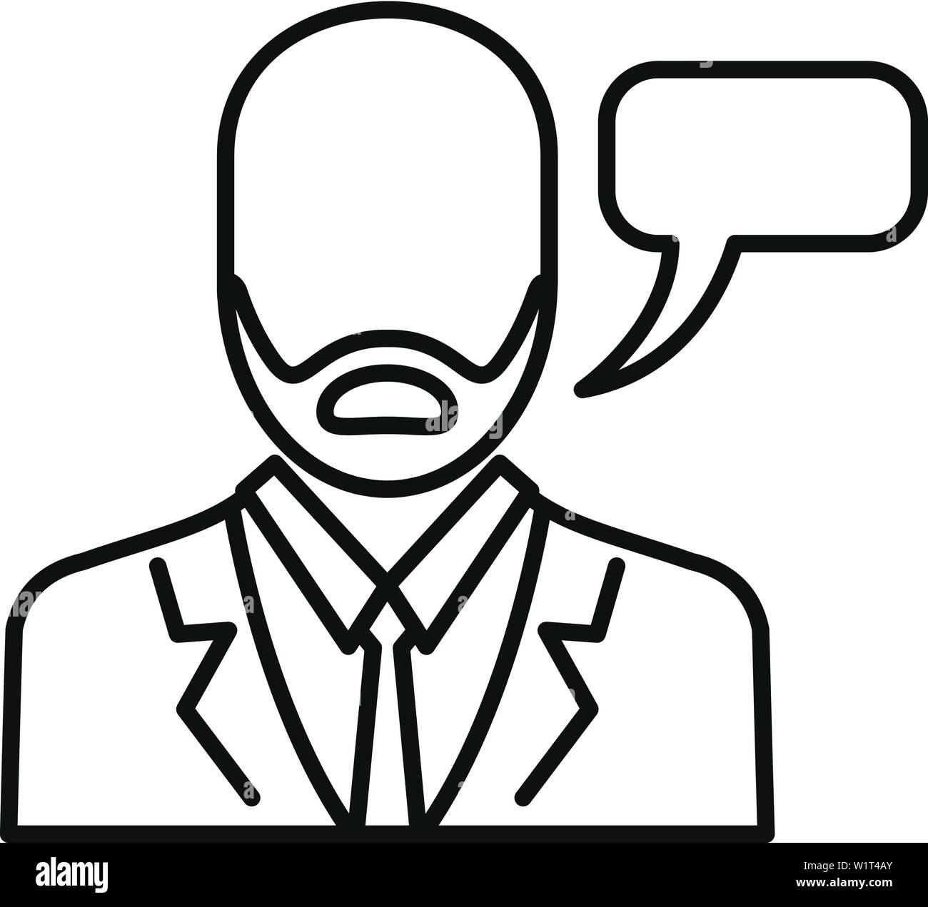 Imprenditore icona del parlato. Profilo imprenditore il vettore rappresentativo del parlato di icona per web design isolato su sfondo bianco Illustrazione Vettoriale