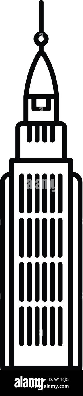 Asian Sky Tower e la relativa icona. Delineare asian sky tower icona vettoriali per il web design isolato su sfondo bianco Illustrazione Vettoriale