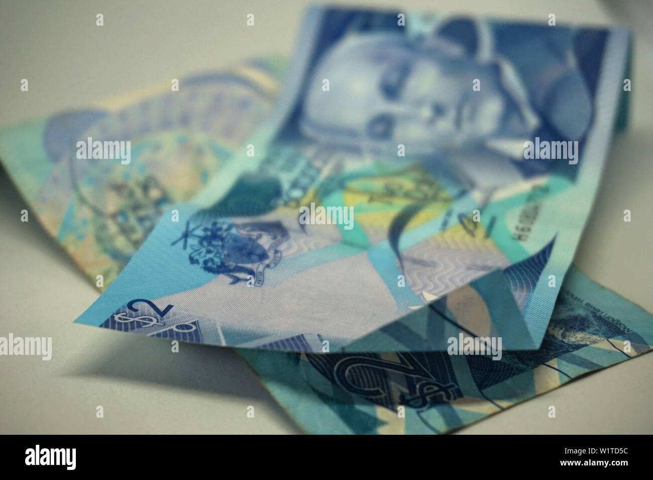 Due due Barbados dollar notes Foto Stock