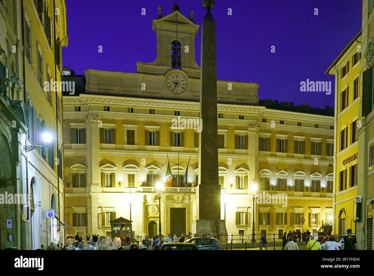 Palazzo Montecitorio, sede della Camera dei Deputati italiana. Parlamento Italiano edificio, Roma, Italia Foto Stock