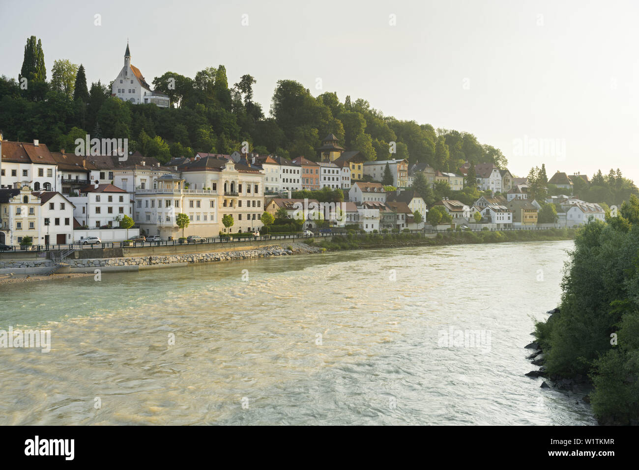 Il fiume scorre Steyr nell'Enns, Steyr, Austria superiore, Austria Foto Stock