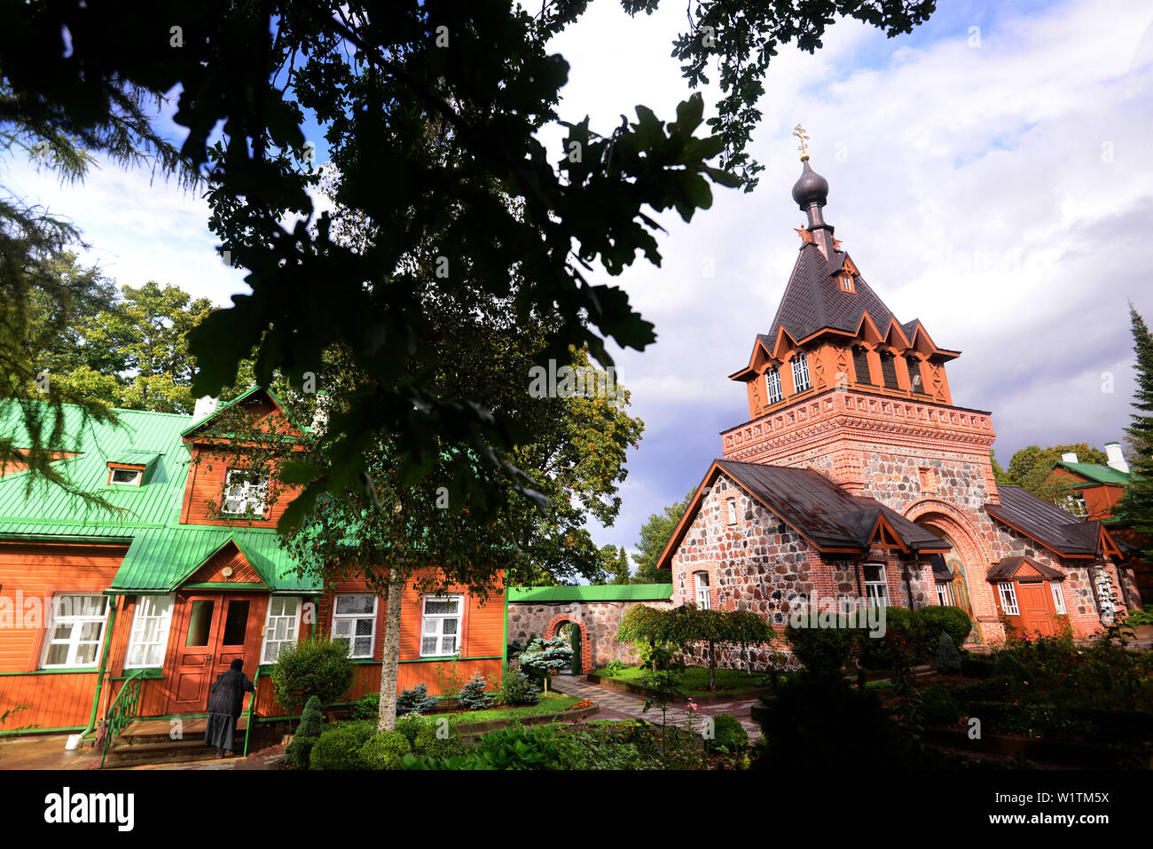 Nunscloister Pühtitsa al lago Peipsi, Estonia Foto Stock