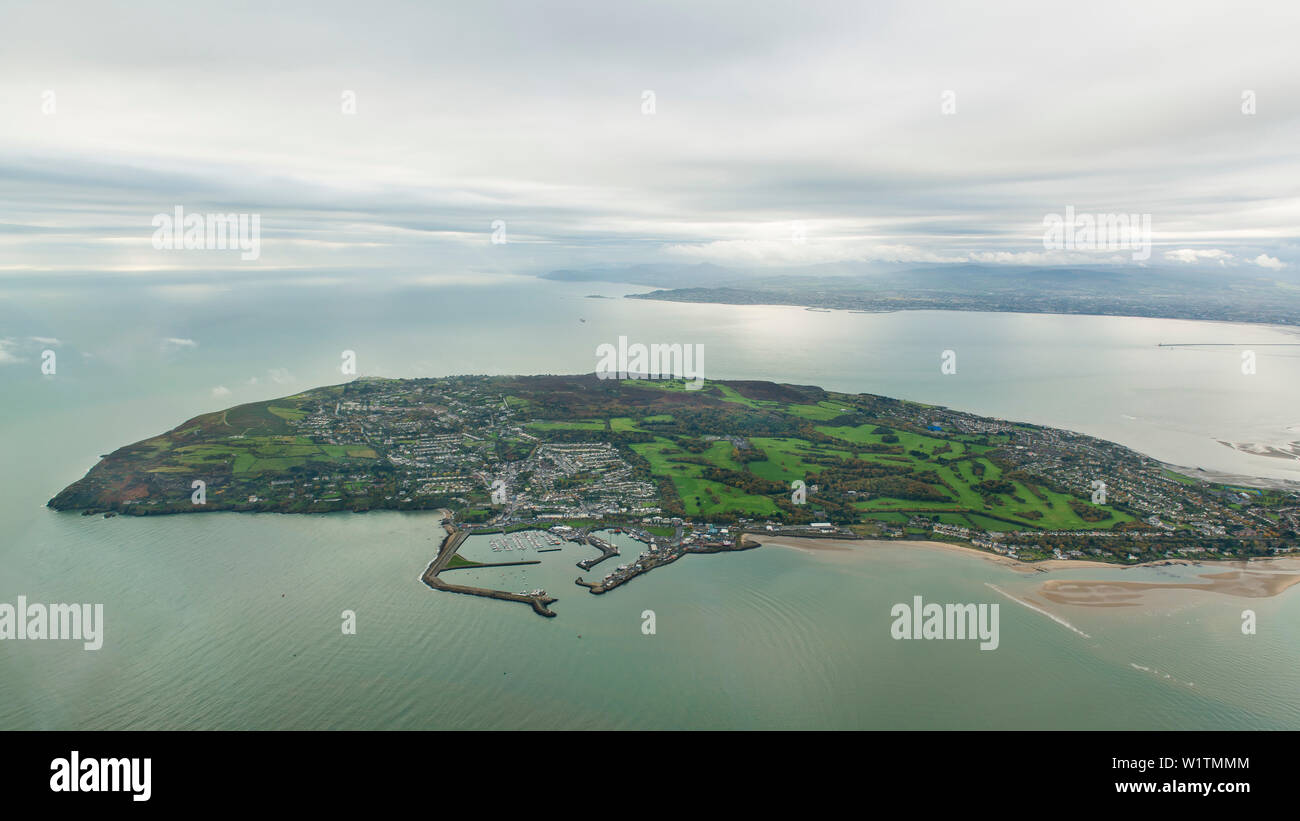 La penisola di Howth da un uccello-vista occhi, Dublino, Irlanda Foto Stock