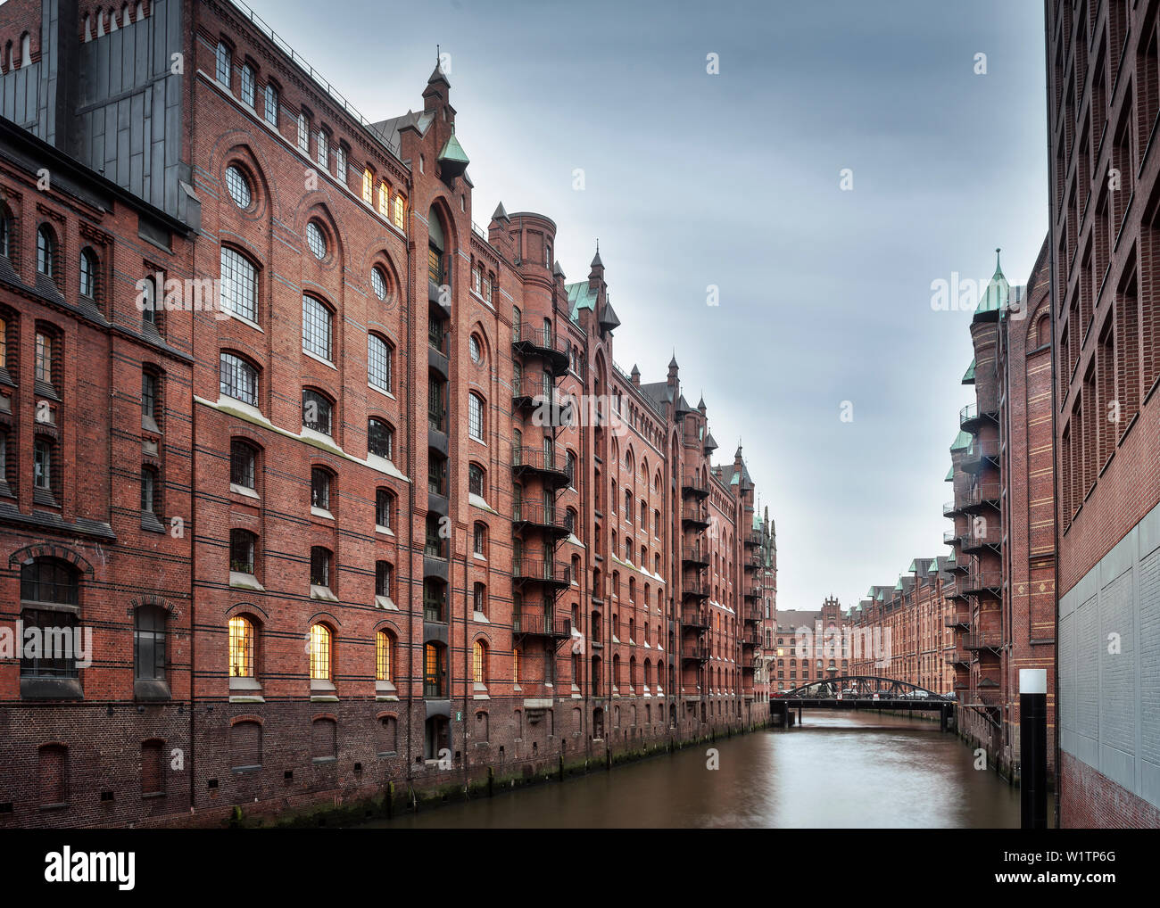 UNESCO World Herritage "Speicherstadt - Magazzino Darsena", Amburgo, Germania Foto Stock