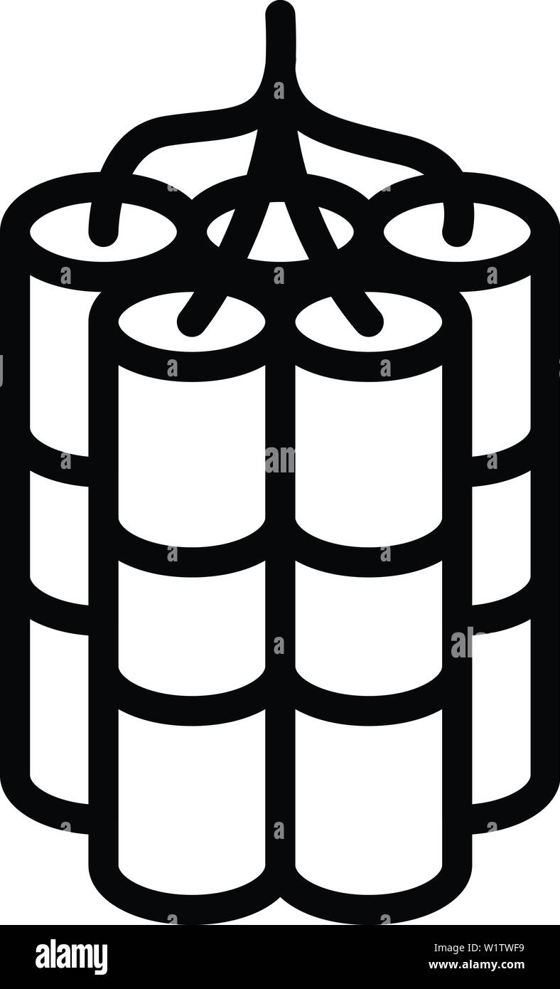 Dynamite Icona, stile contorno Illustrazione Vettoriale