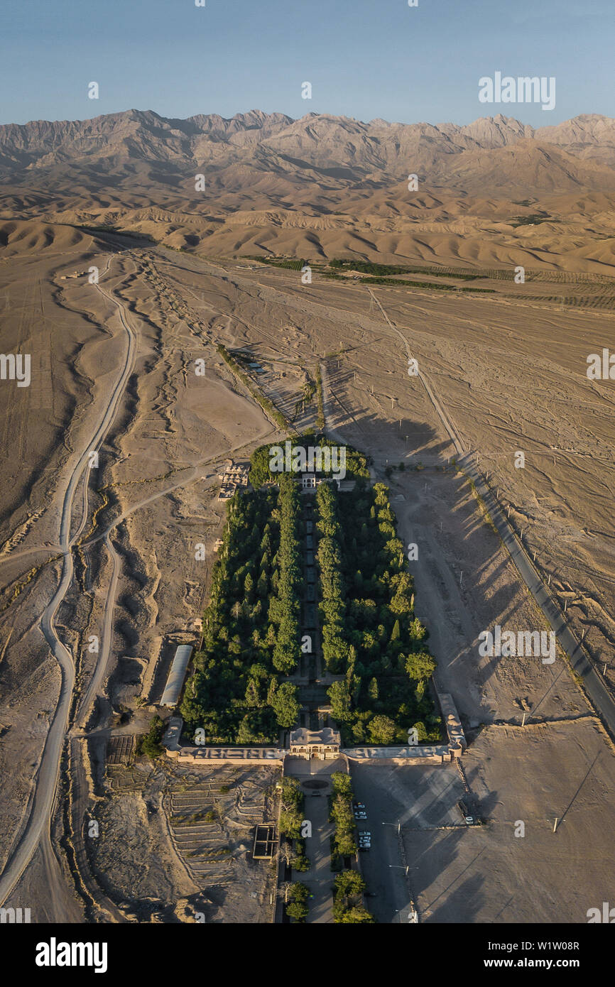 Shazdeh garden nel deserto Lut, Iran, Asia Foto Stock