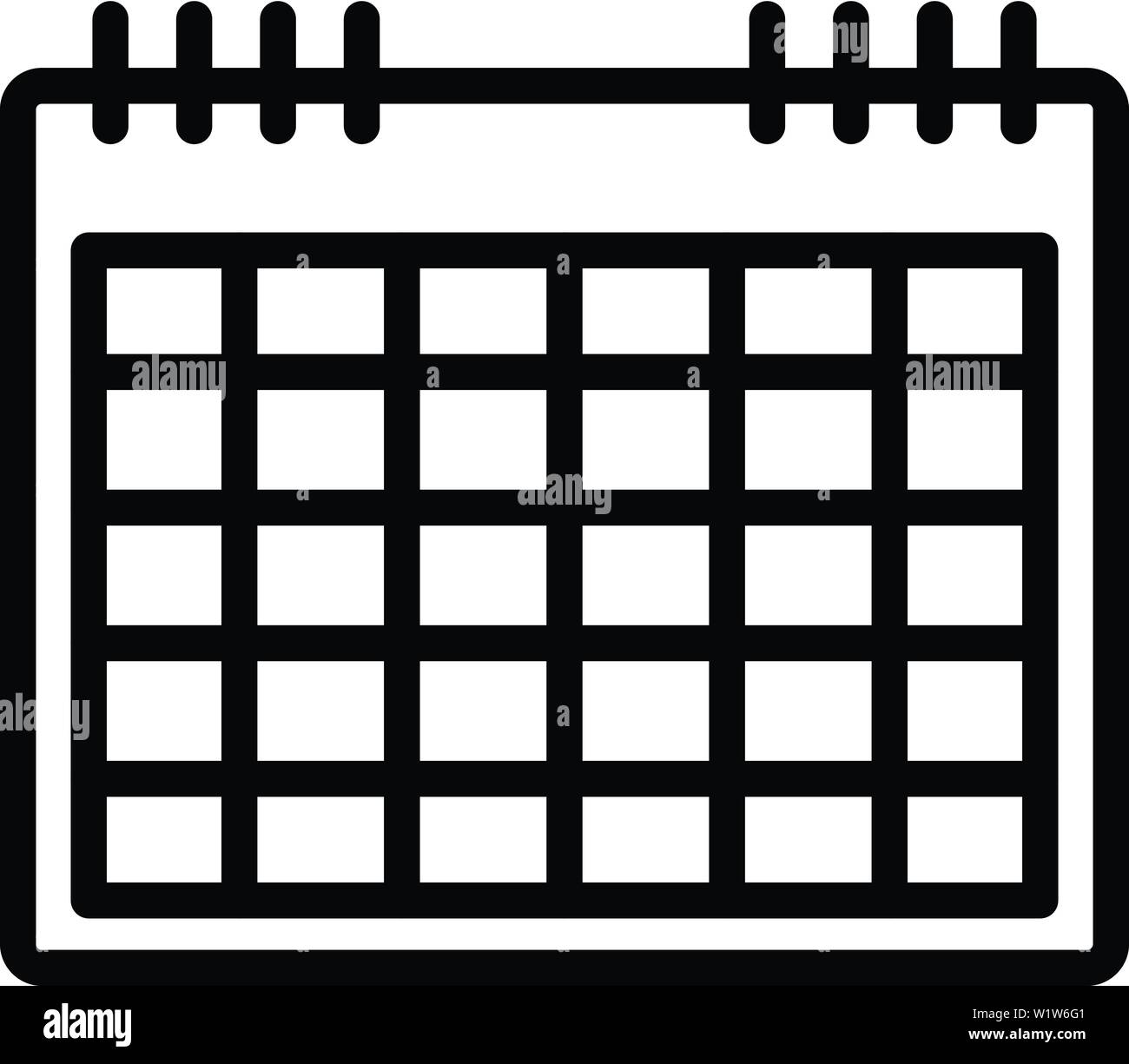Griglia del calendario, l'icona di stile di contorno Immagine e Vettoriale  - Alamy