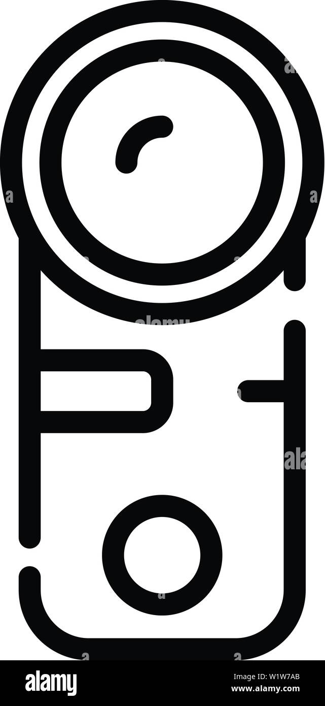 Azione Bike Icona fotocamera, stile contorno Illustrazione Vettoriale