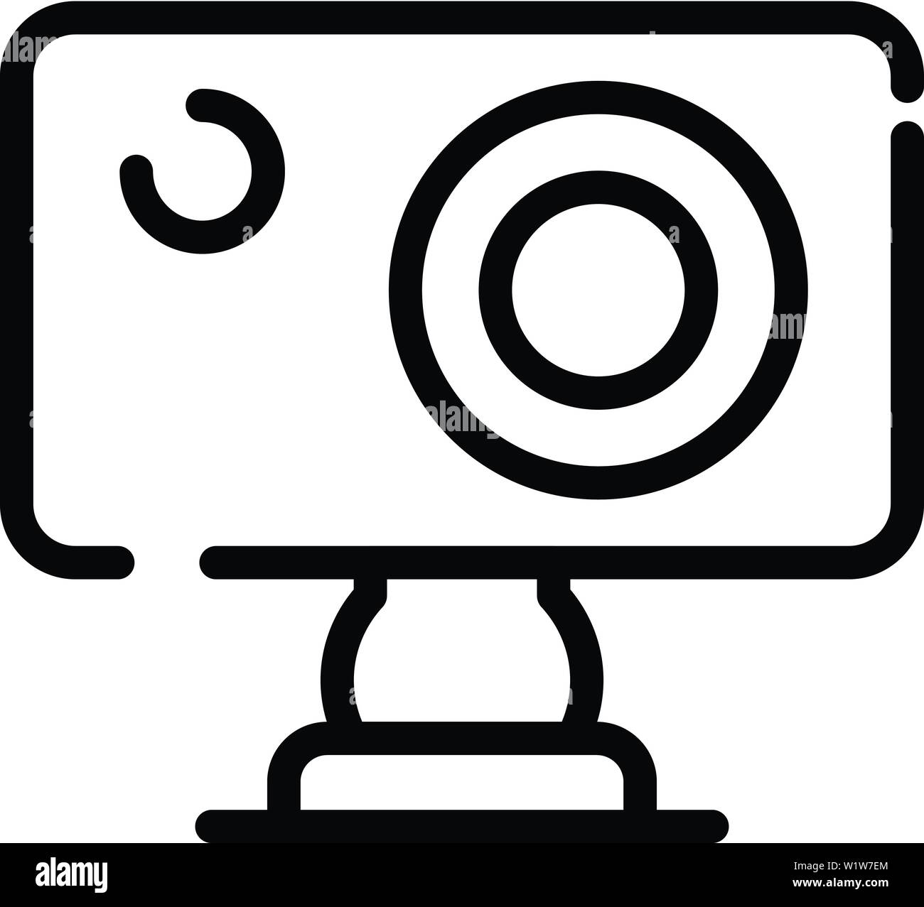 Azione speleologica icona fotocamera, stile contorno Illustrazione Vettoriale