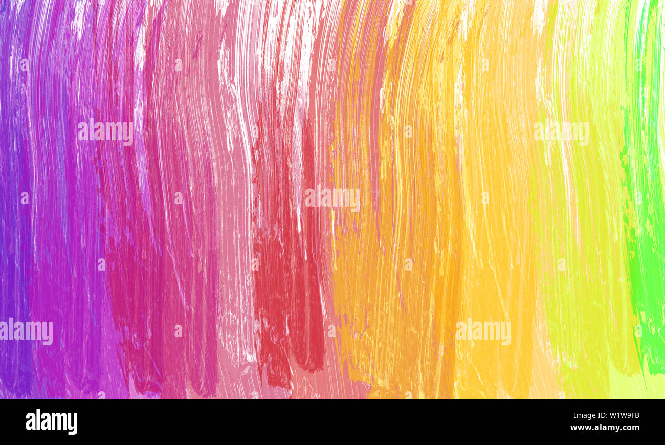 Arcobaleno colorato sfondo. Spazzole vernice. Foto Stock