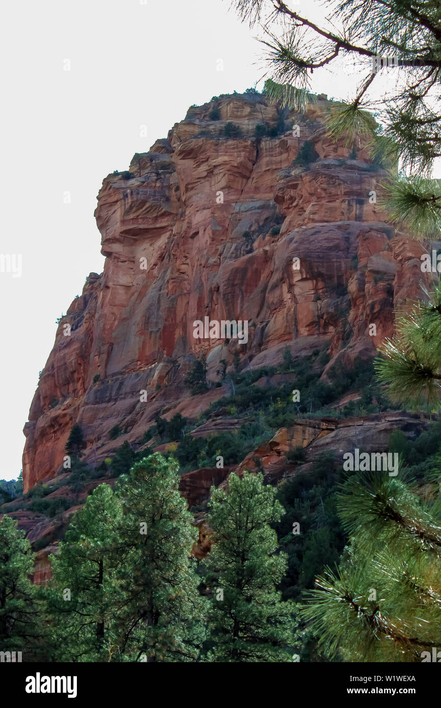 Red Rock Mountains nella Slide Rock State Park al di fuori di Sedona in Arizona Foto Stock
