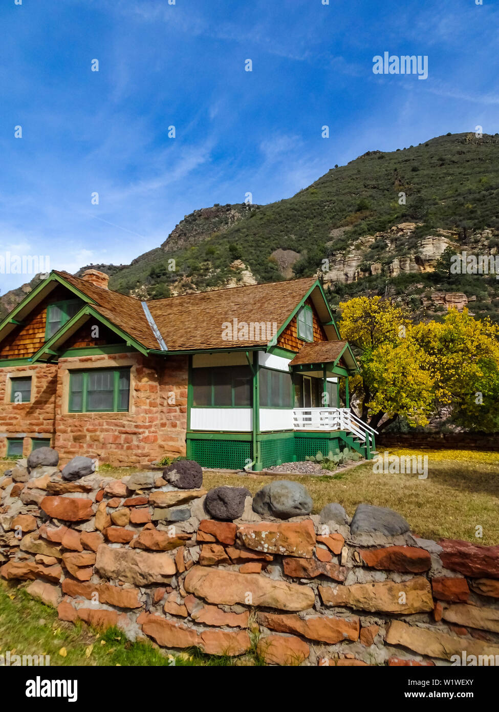 Pendley Homestead casa costruita nel 1927 in Slide Rock State Park a Sedona in Arizona - 4 Novembre 2018 Foto Stock