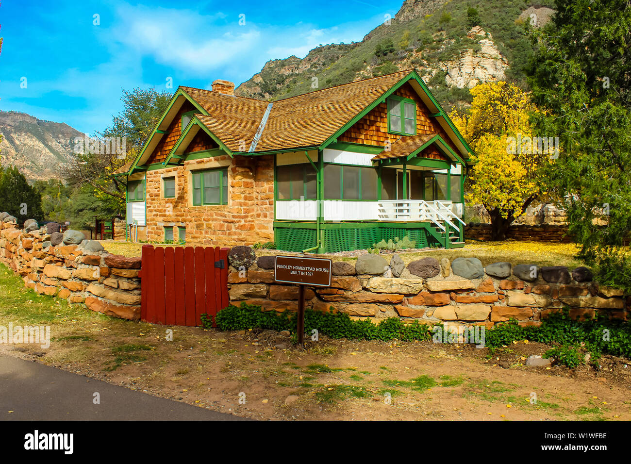 Pendley Homestead casa costruita nel 1927 in Slide Rock State Park a Sedona in Arizona - 4 Novembre 2018 Foto Stock