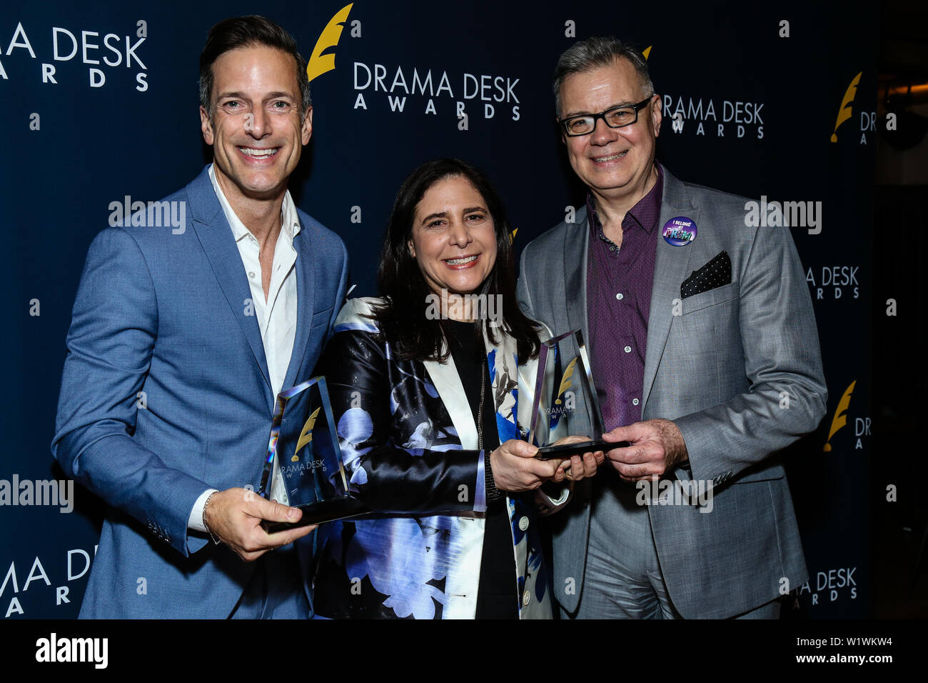 2019 Drama Desk Awards tenutosi presso il Municipio - sala stampa dotata di: Bill Damaschke, Dori Berinstein, Jack Lane dove: New York New York, Stati Uniti quando: 2 Giu 2019 Credit: Giuseppe Marzullo/WENN.com Foto Stock