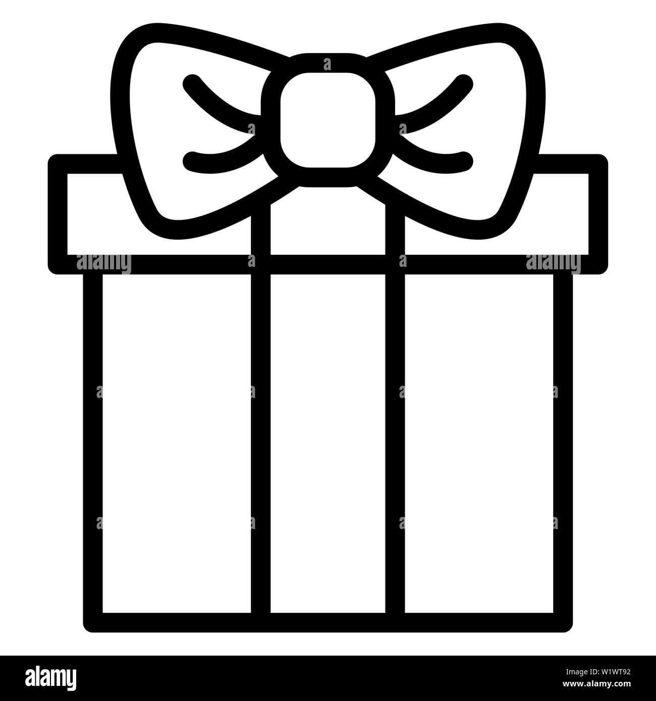 Icona regalo, illustrazione vettoriale,l'interfaccia utente di contorno Foto Stock