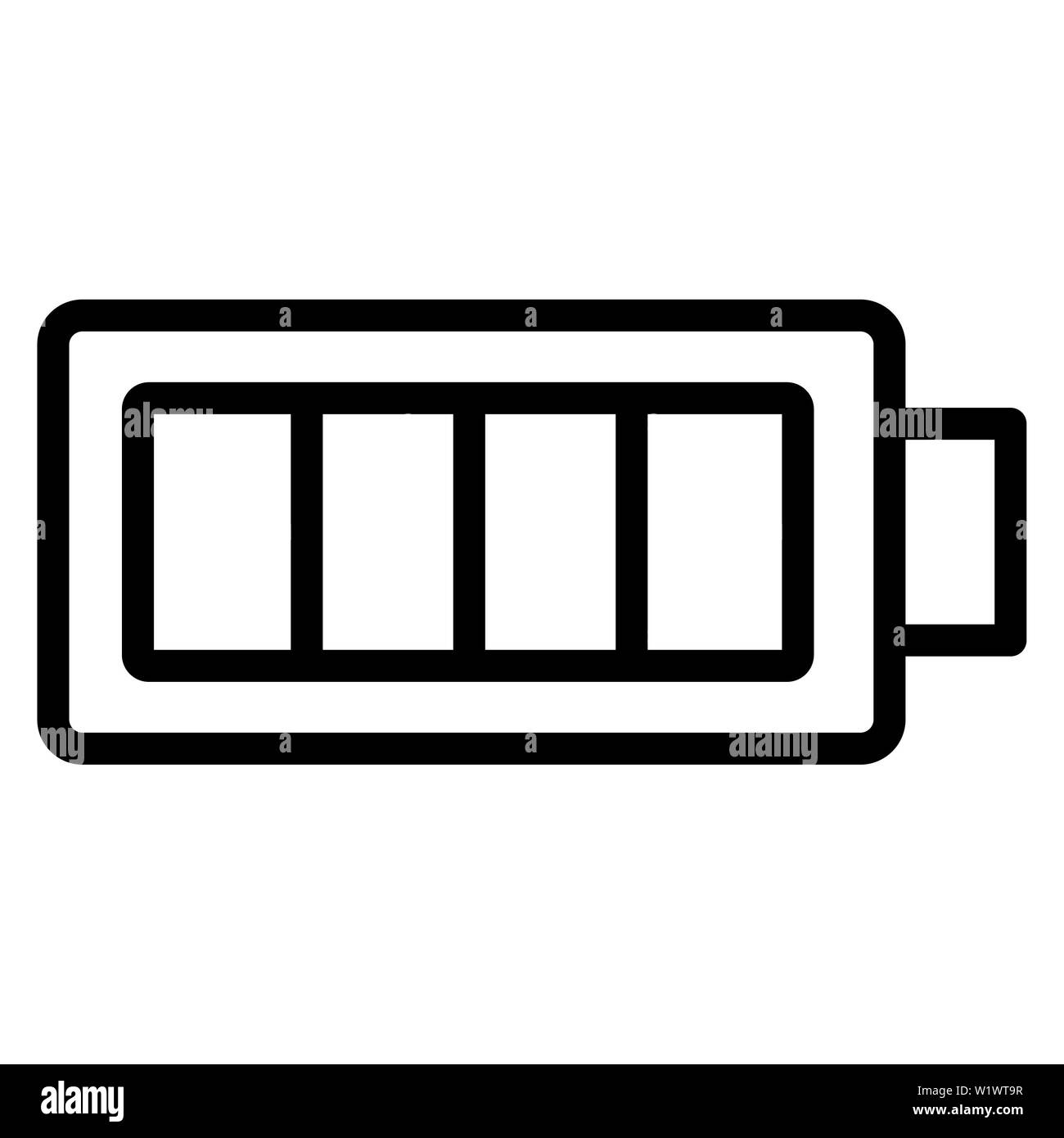 Icona della batteria, illustrazione vettoriale,l'interfaccia utente di contorno Foto Stock