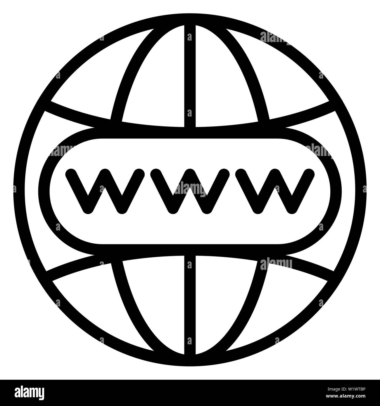 Icona Internet, illustrazione vettoriale,l'interfaccia utente di contorno Foto Stock