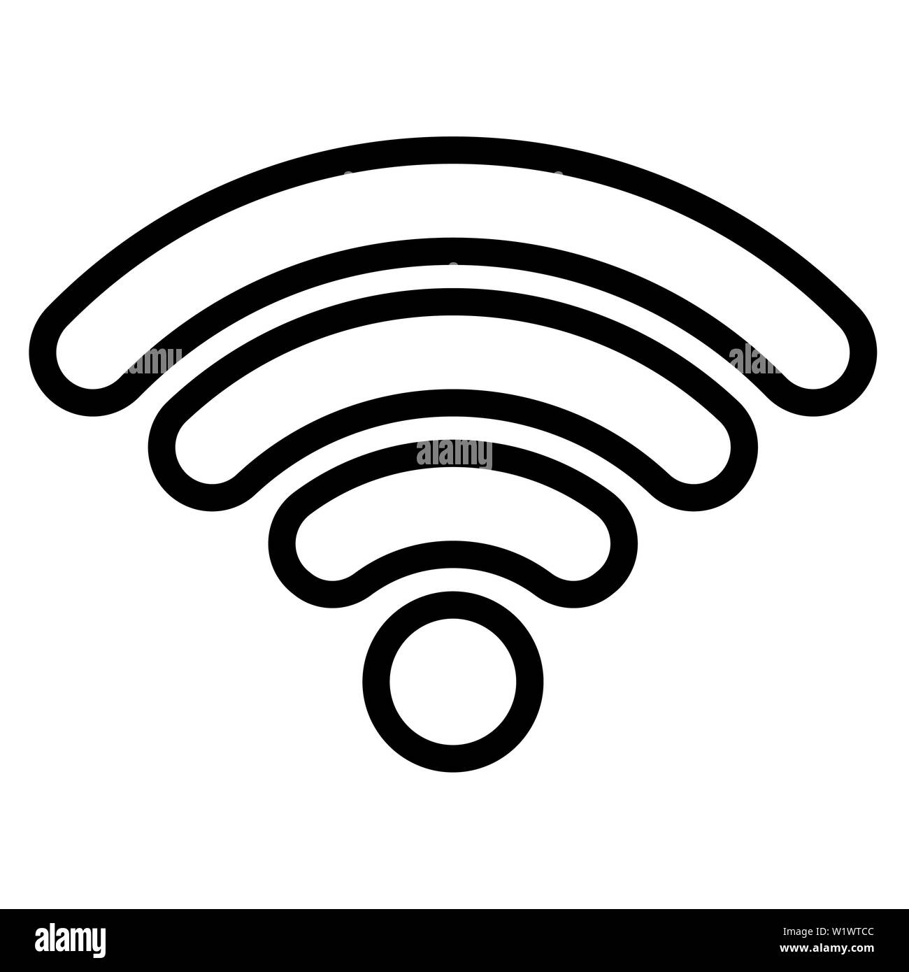 L'icona WiFi, illustrazione vettoriale,l'interfaccia utente di contorno Foto Stock
