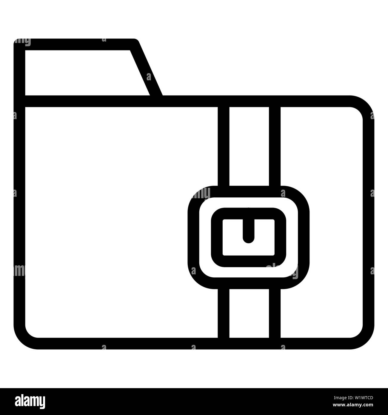 Zip file icona, illustrazione vettoriale,l'interfaccia utente di contorno Foto Stock
