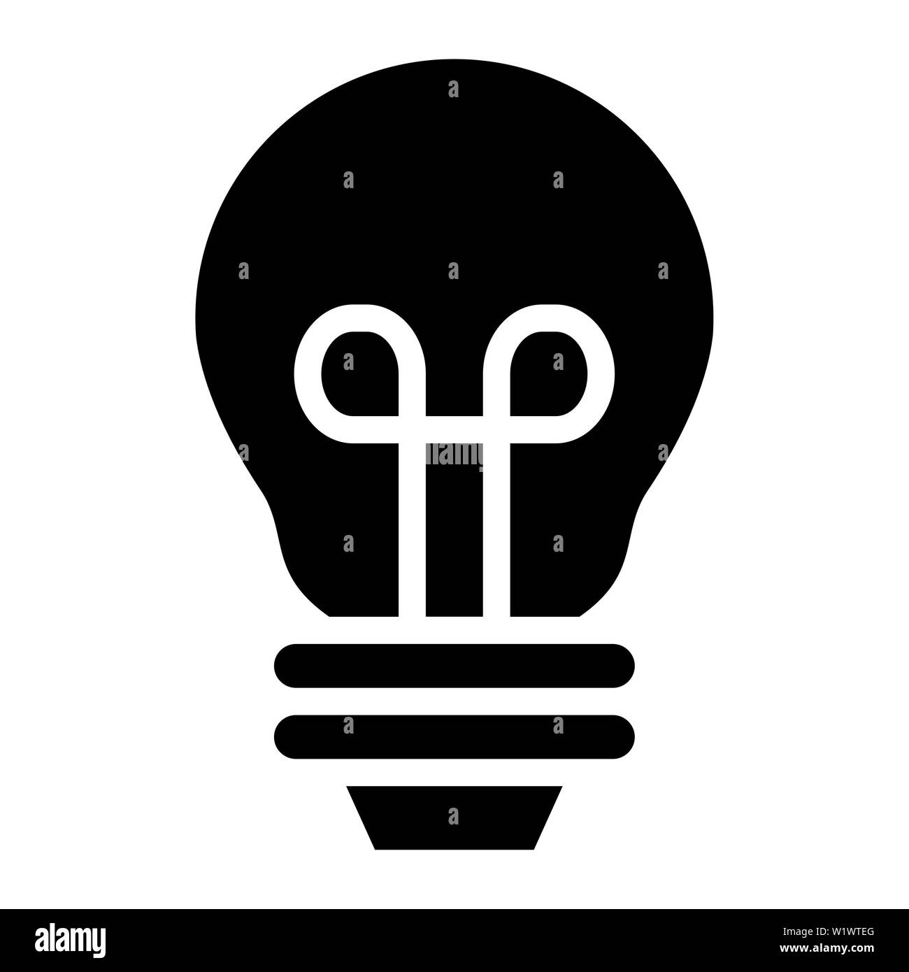 Icona della lampadina, illustrazione vettoriale,l'interfaccia utente di glifi Foto Stock