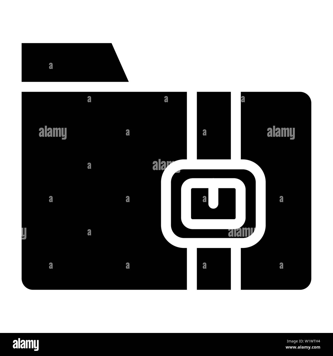 Zip file icona, illustrazione vettoriale,l'interfaccia utente di glifi Foto Stock