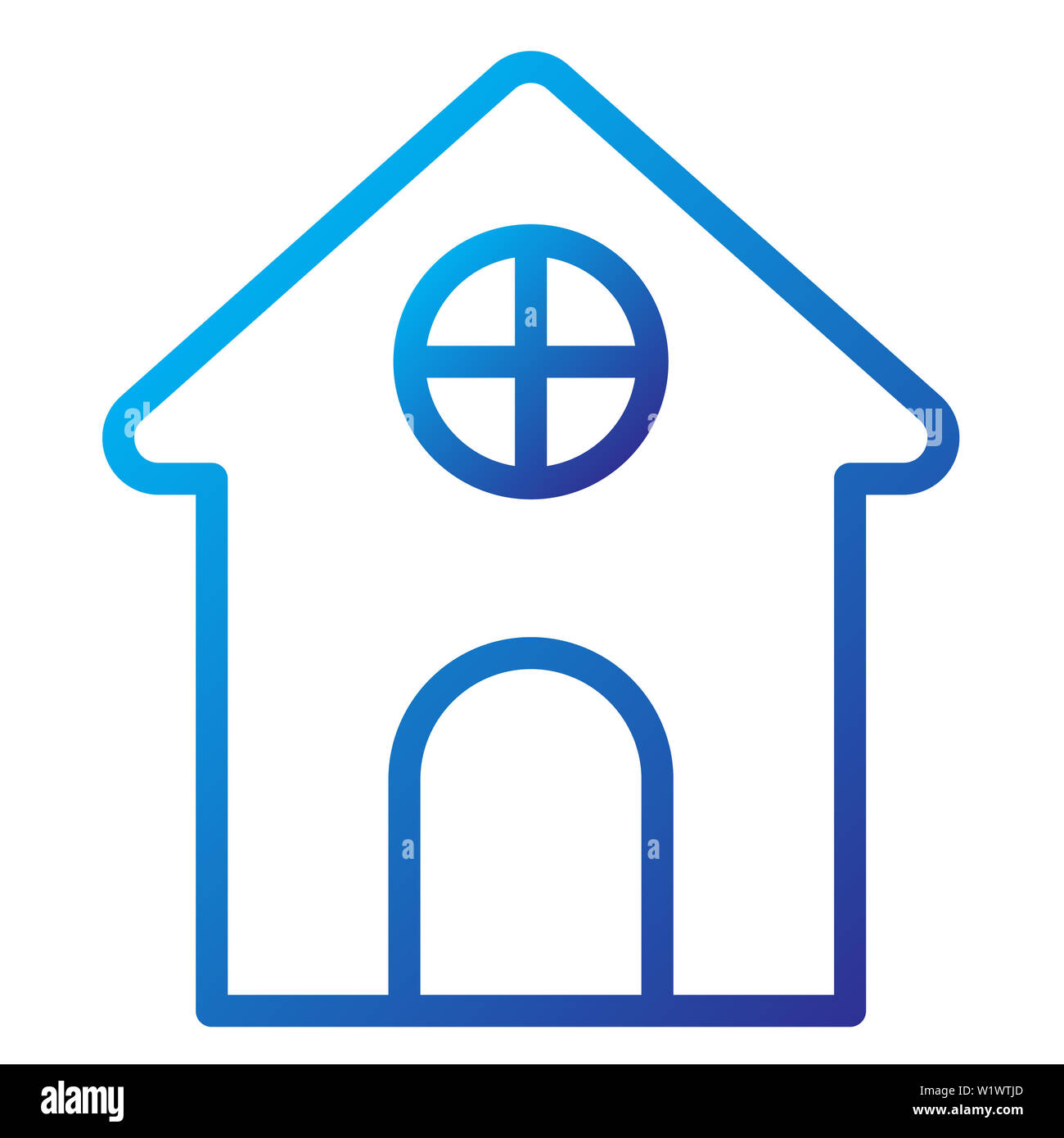 Icona Home, illustrazione vettoriale,Interfaccia utente Profilo colore Foto Stock