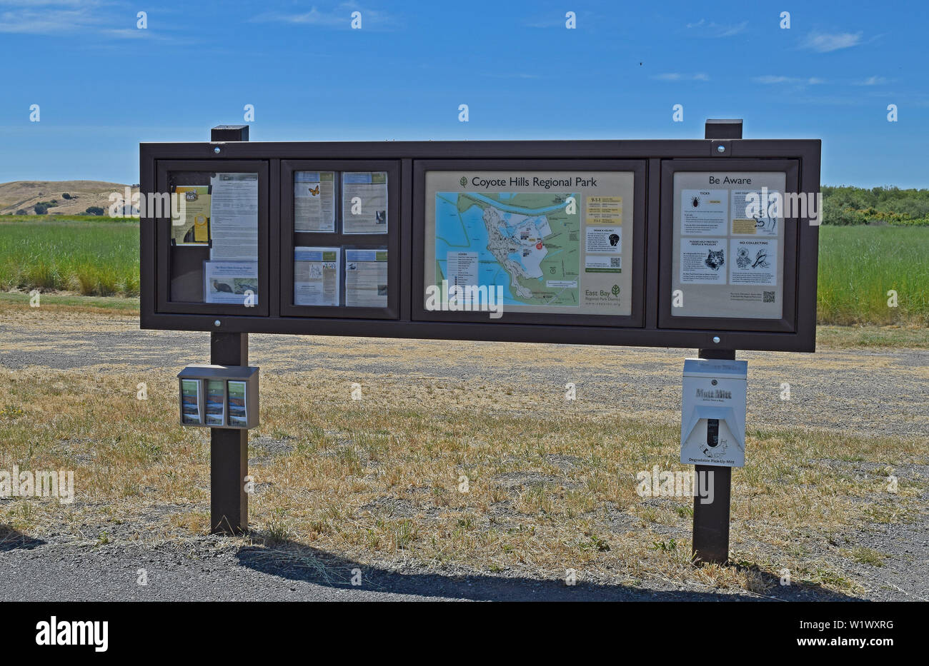 Coyote Hills Regional Park map e informazioni. In California. Foto Stock