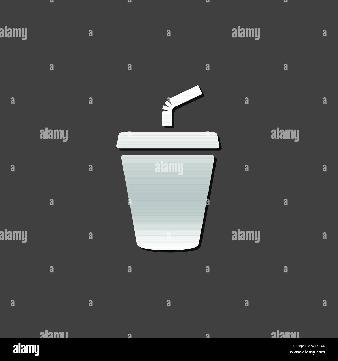 Soft drink icona in grigio metallizzato stile di colore. Il cibo spazzatura zucchero alto Illustrazione Vettoriale