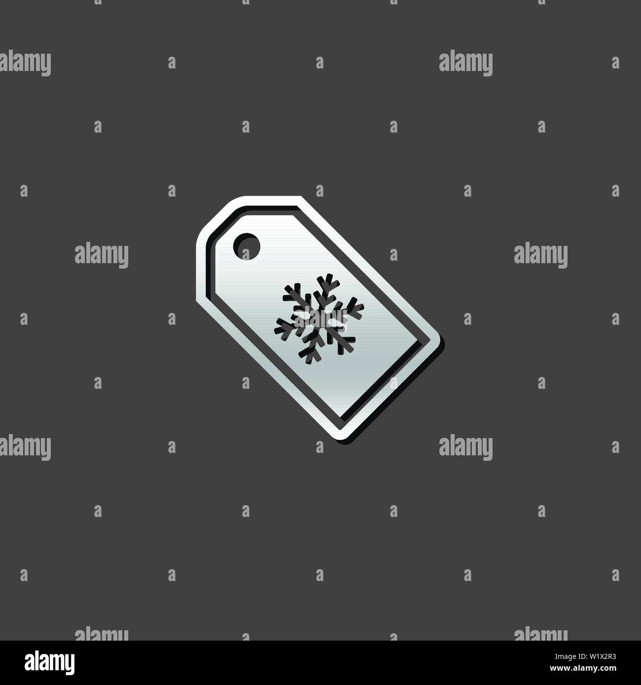 Inverno vendita icona in grigio metallizzato stile di colore. Sconti per lo shopping al consumismo Illustrazione Vettoriale