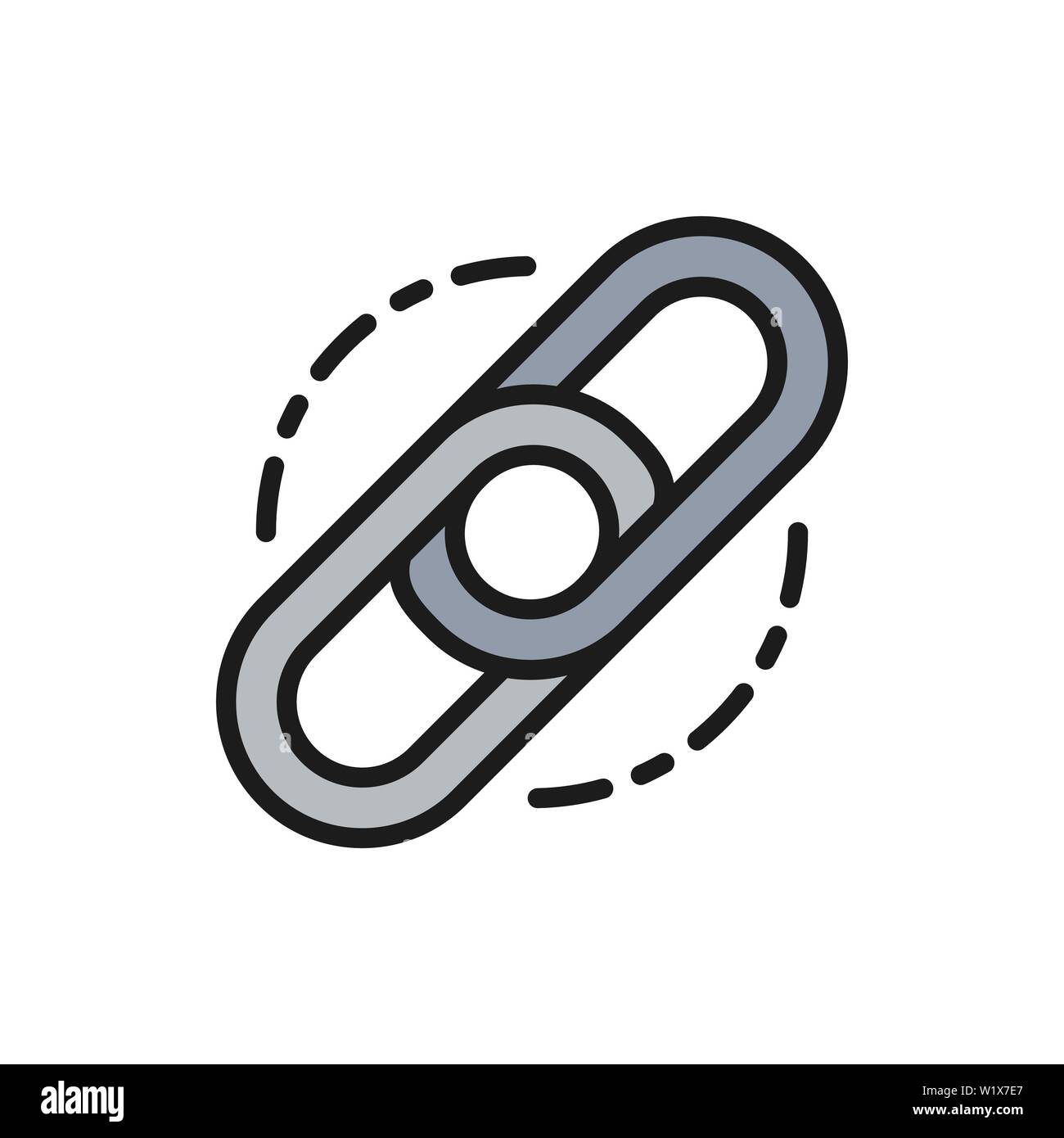 Catena di vettore, collegamento ipertestuale colore piatto icona linea. Illustrazione Vettoriale