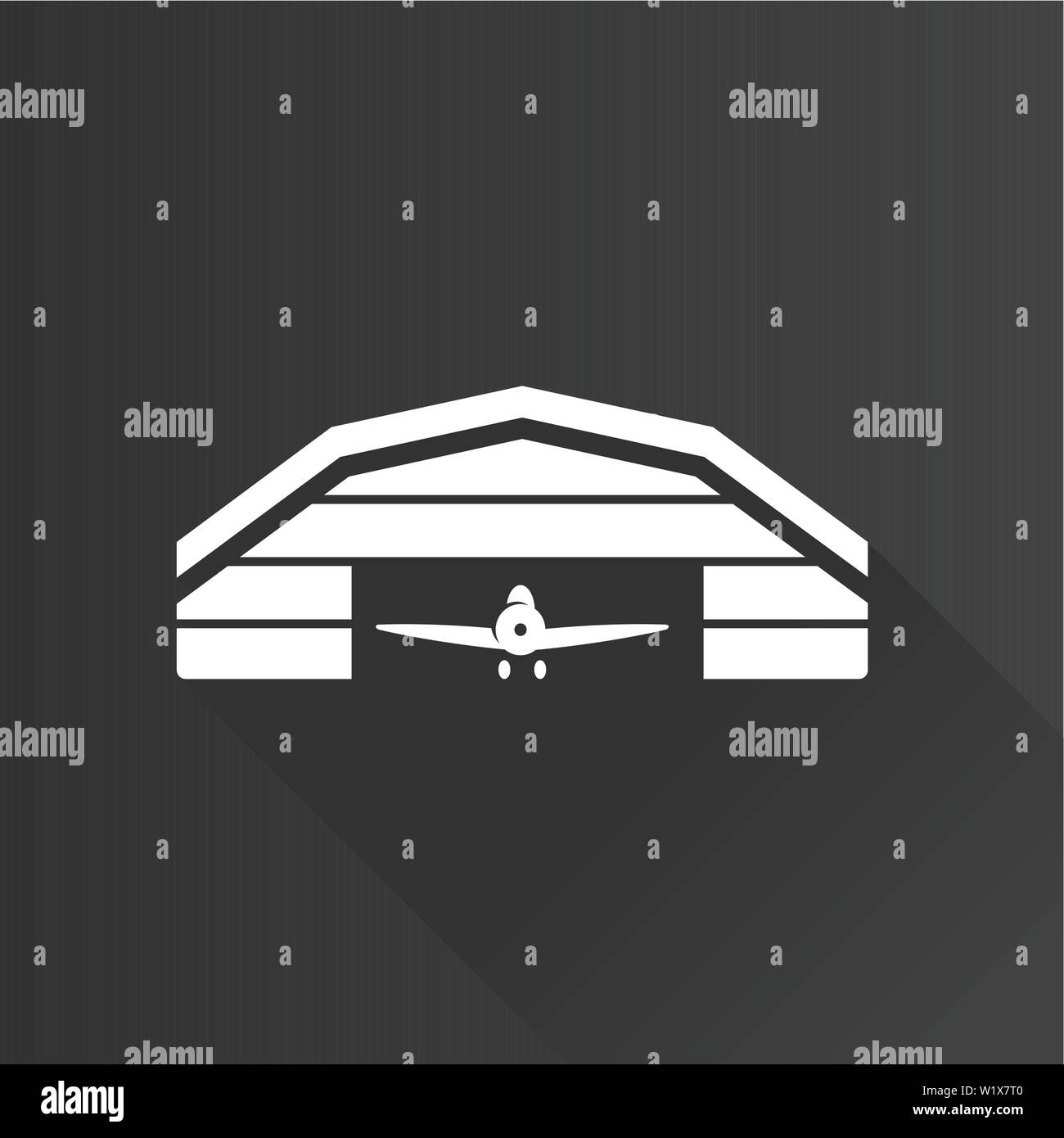 Hangar aereo icona nella metropolitana di interfaccia utente in stile di colore. Aviation Edificio della manutenzione Illustrazione Vettoriale