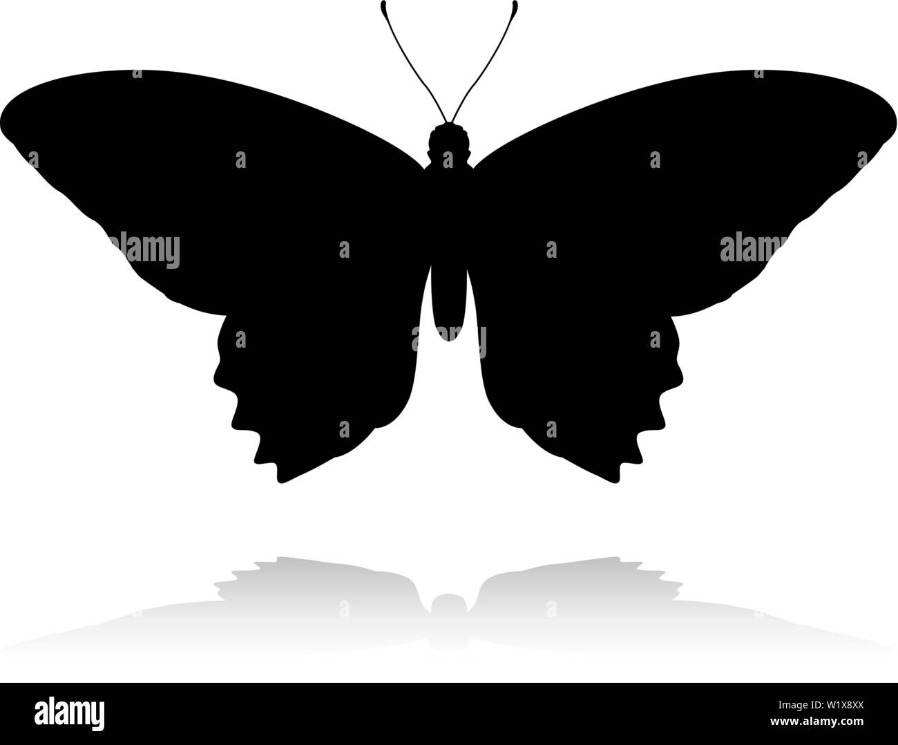 Farfalla insetto Silhouette di animali Illustrazione Vettoriale