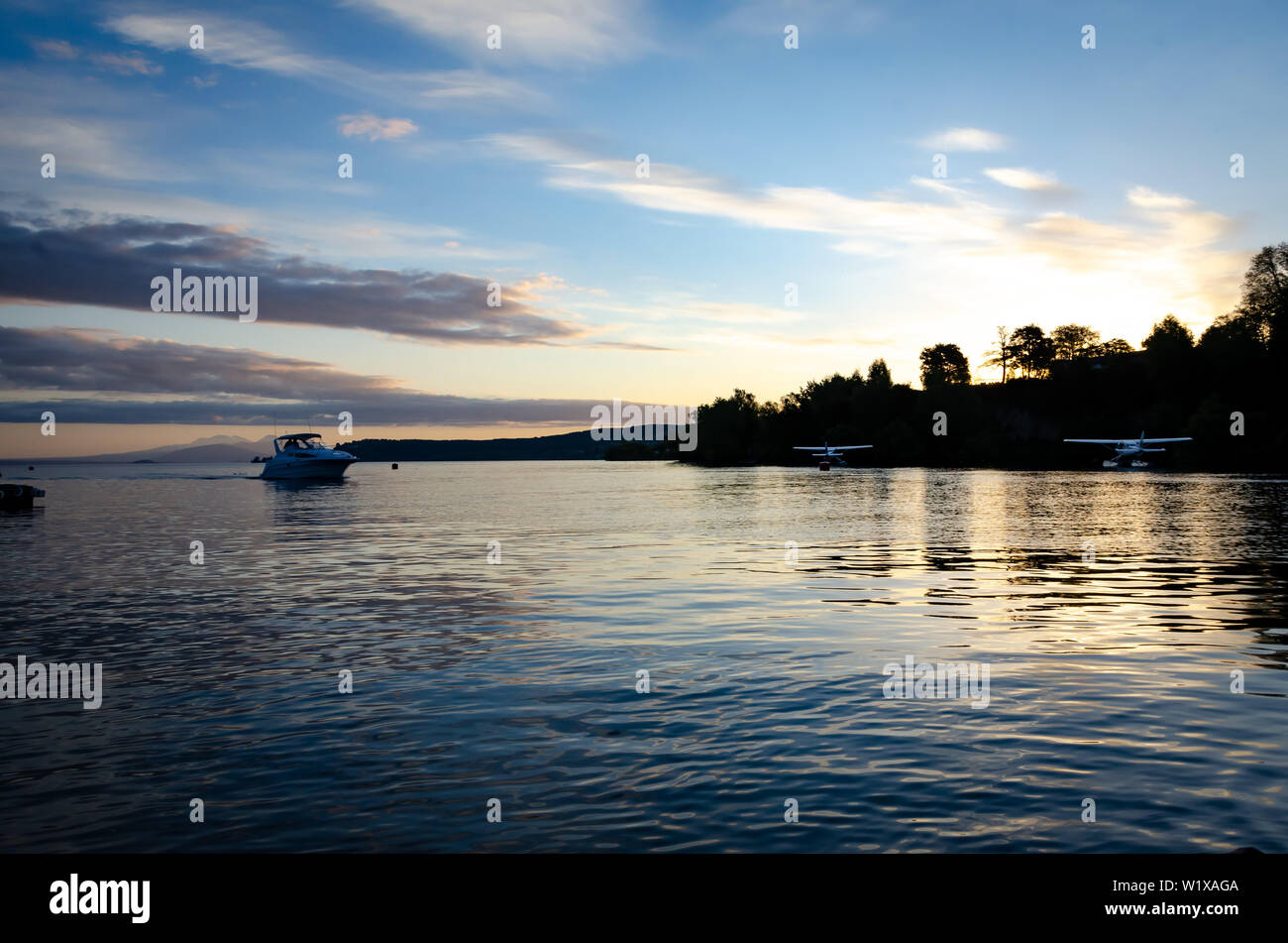 Lago Taupo, altopiano centrale, Isola del nord, Nuova Zelanda Foto Stock
