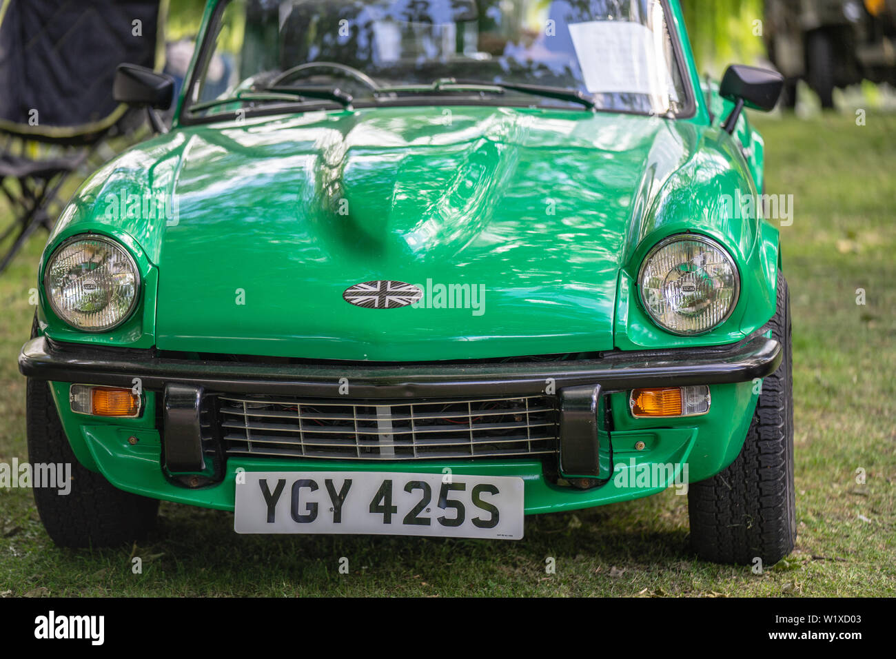 Bedford, Bedfordshire, Regno Unito 2 giugno 2019 Frammento della Triumph GT6. La produzione si è svolto dal 1966 al 1973 Foto Stock