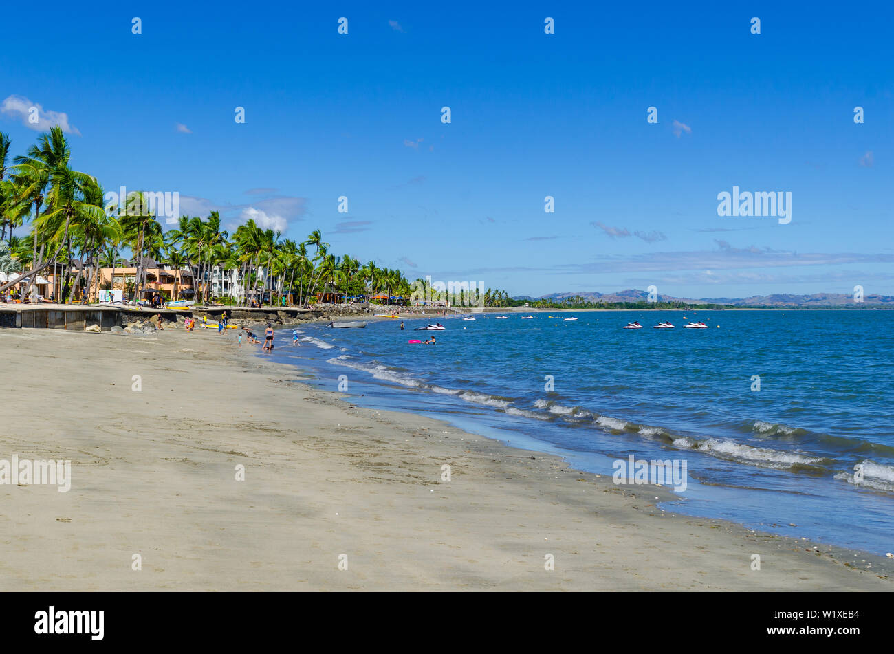 Vedute costiere intorno a Denarau Island Isole Figi Foto Stock