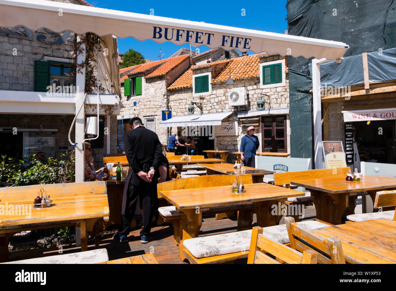 A Buffet Fife, Veli Varos, Split, Dalmazia, Croazia Foto Stock