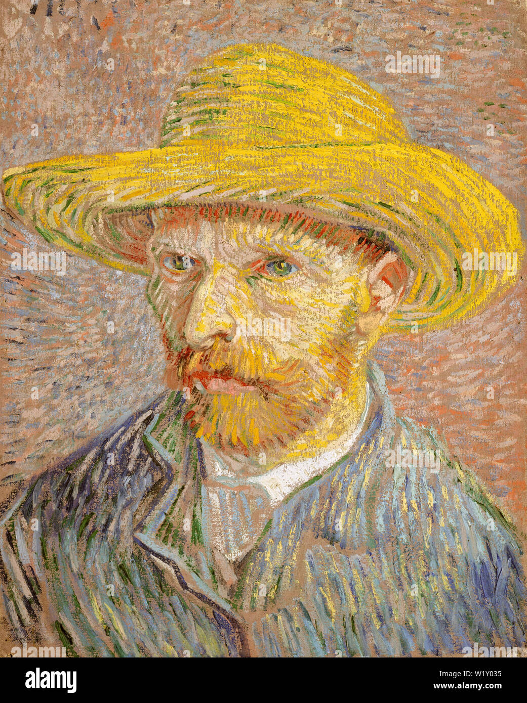 VINCENT può GOGH (1853-1890) pittore olandese. Autoritratto con cappello di paglia, dipinta a Parigi nel 1887-88 Foto Stock