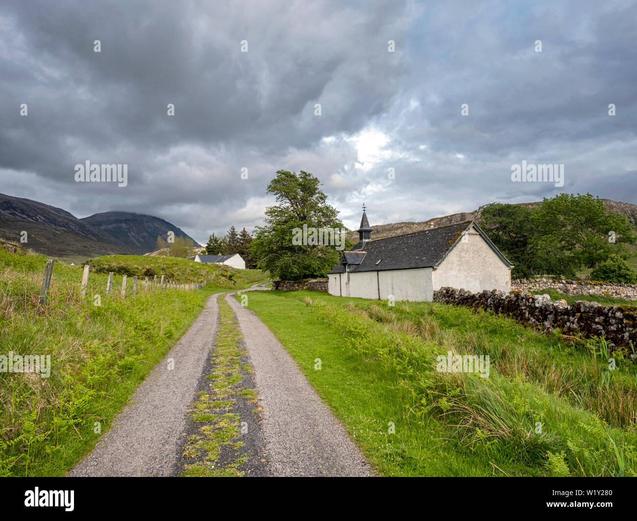 Assynt vecchia chiesa parrocchiale di Inchnadamph, North West Highlands della Scozia Foto Stock