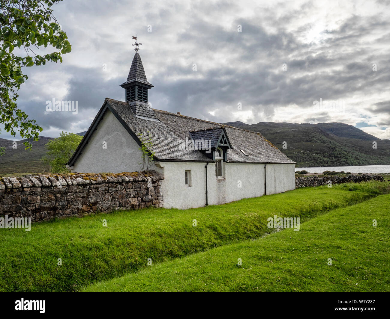 Assynt vecchia chiesa parrocchiale di Inchnadamph, North West Highlands della Scozia Foto Stock