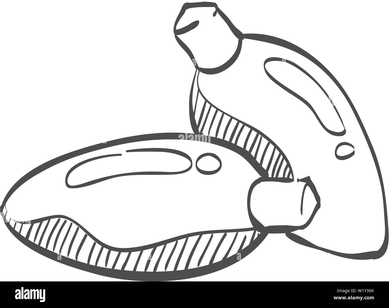 Lampadina di Natale icona nel doodle disegna linee. Holiday dicembre parte della decorazione Illustrazione Vettoriale