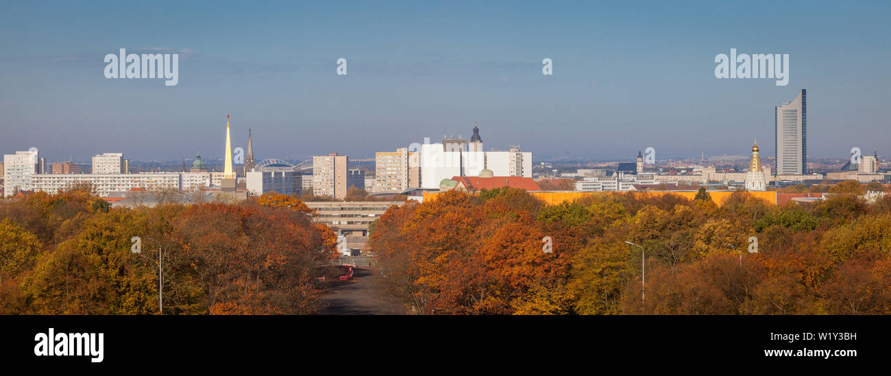 Panorama di Lipsia. Leipzig, in Sassonia, Germania. Foto Stock